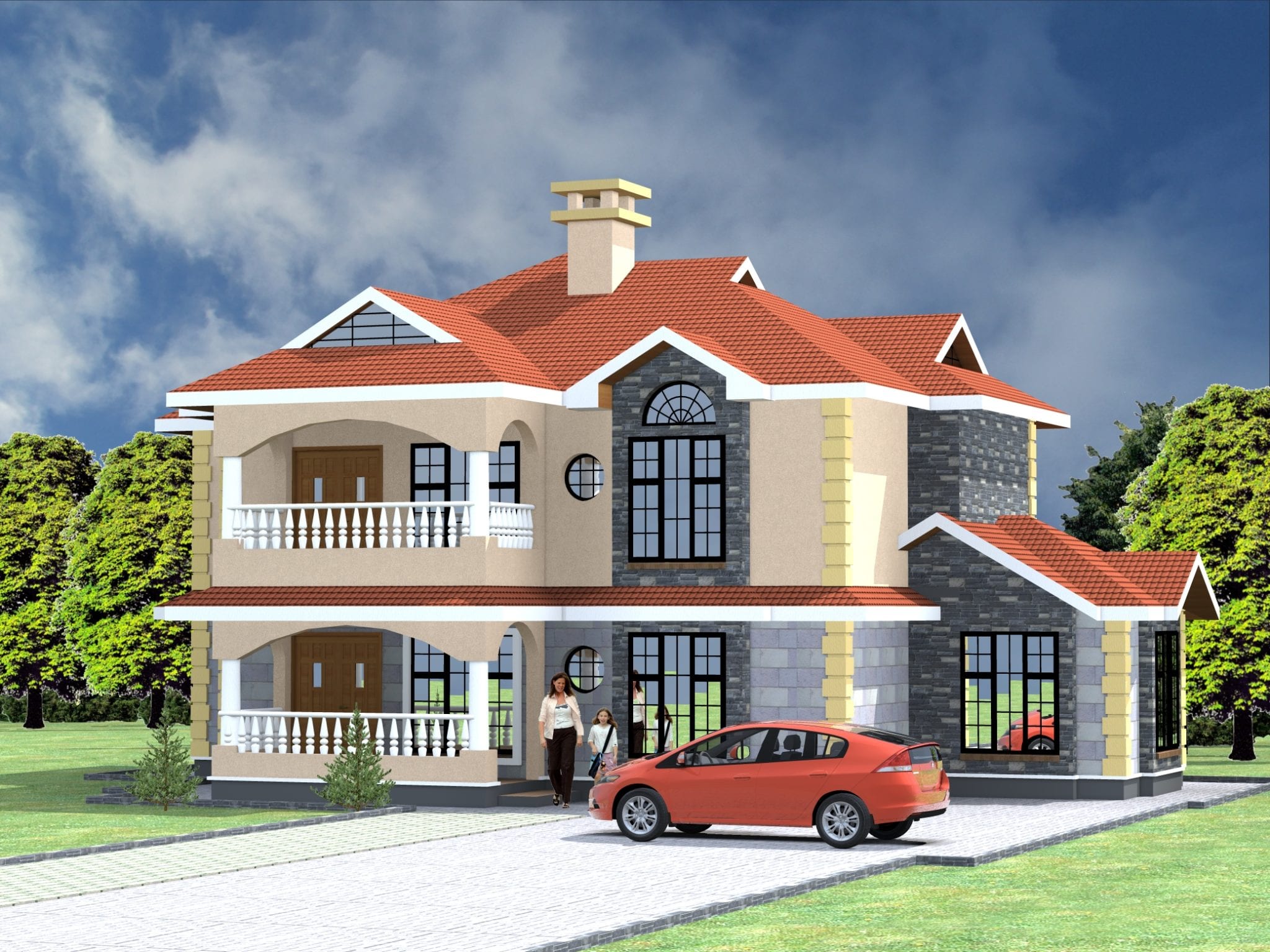 Beautiful House with Simple Roof Design 4 BR Maisonette 