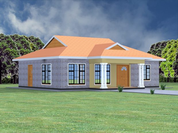 three bedroom bungalow floor plan