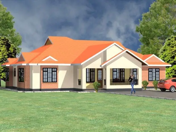 Four bedroom bungalow house plans in Kenya | HPD Consult