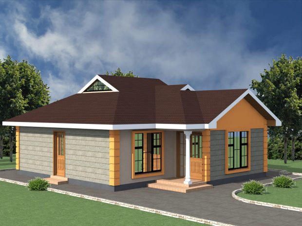 Low cost 2 bedroom house plan in Kenya