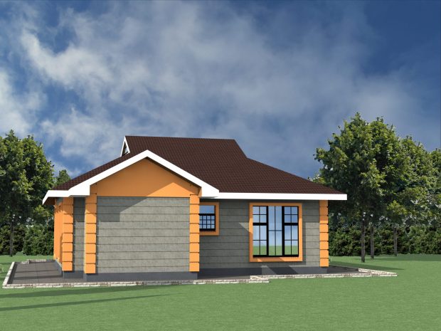 Low cost 2 bedroom house plan in Kenya