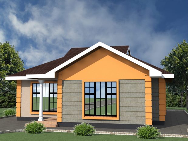 Low cost 2 bedroom house plan in Kenya