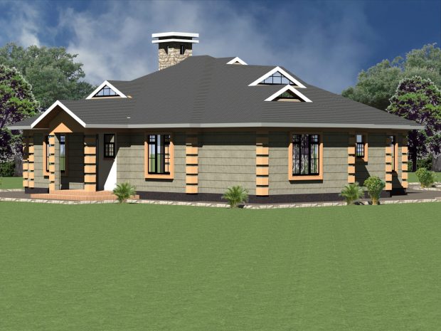 Four bedroom bungalow house plans in Kenya