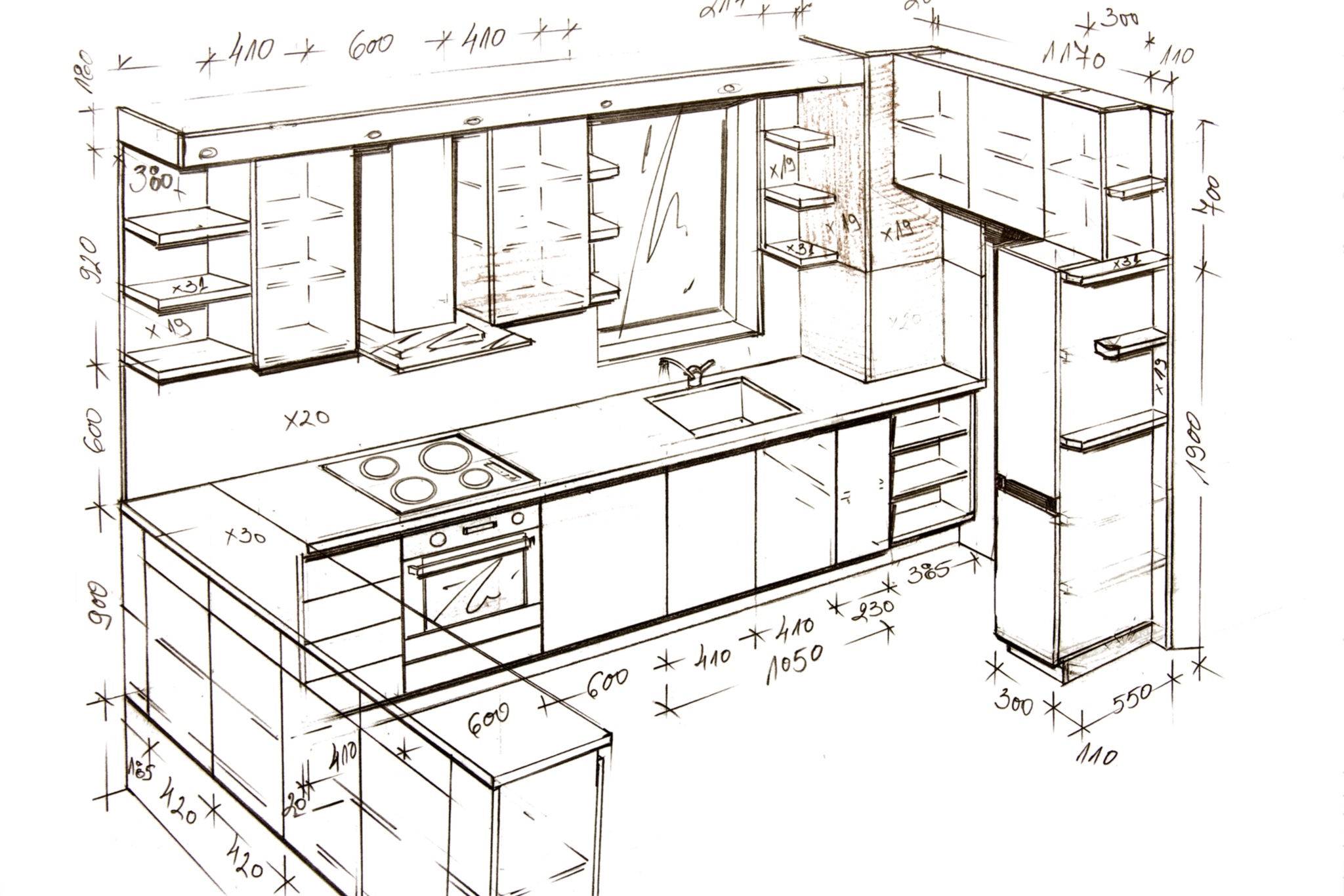 kitchen wall units dimensions