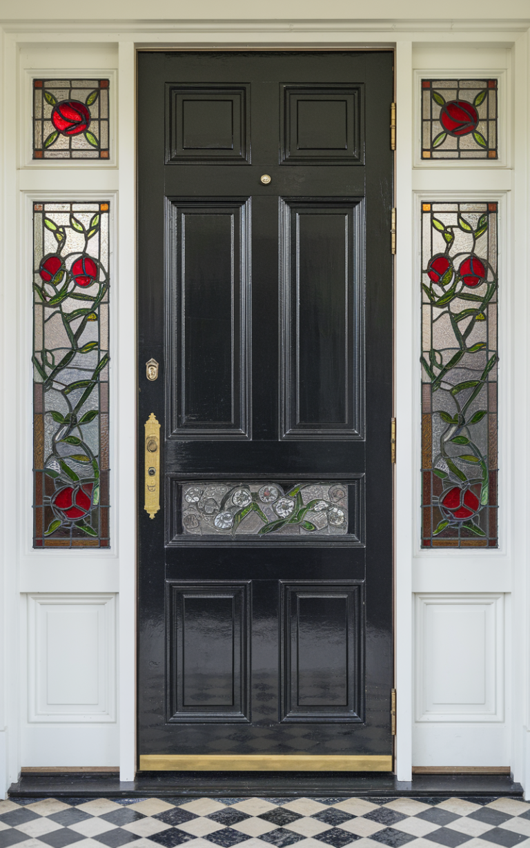 Black Doors Exterior Front Entry With Side Lights Ideas – HPD TEAM