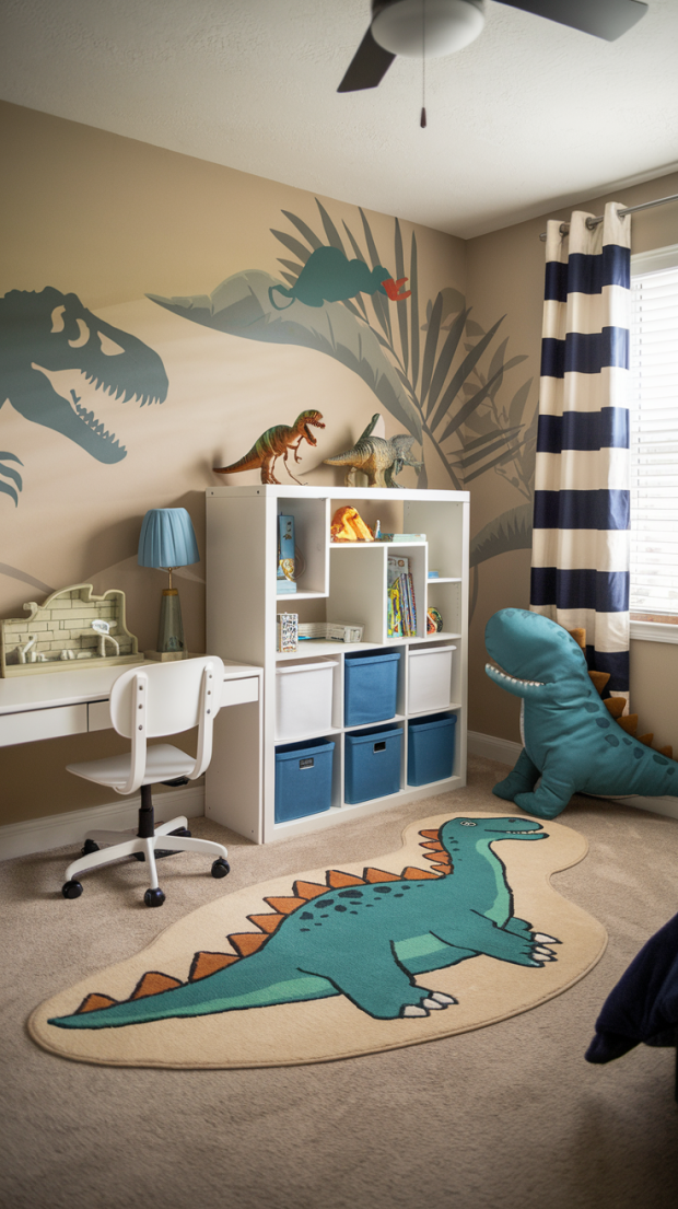 41 Toddler Boy Bedroom Ideas That Are Fun And Practical Updated 2025 A Photo Of A Toddler Boy S Bedroom With A Dinosaur Jku6vZiJSCyo6KMhIxjKZg 5MH54x ZSz PBKBl5uyS1w 620x1105