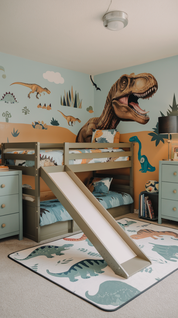 41 Toddler Boy Bedroom Ideas That Are Fun And Practical Updated 2025 A Photo Of A Toddler Boy S Room With A Dinosaur Th Xrf8TWCRQ6KYfb2cQsptxw FCGnJasRTOGvew1l5iwKVA 574x1024