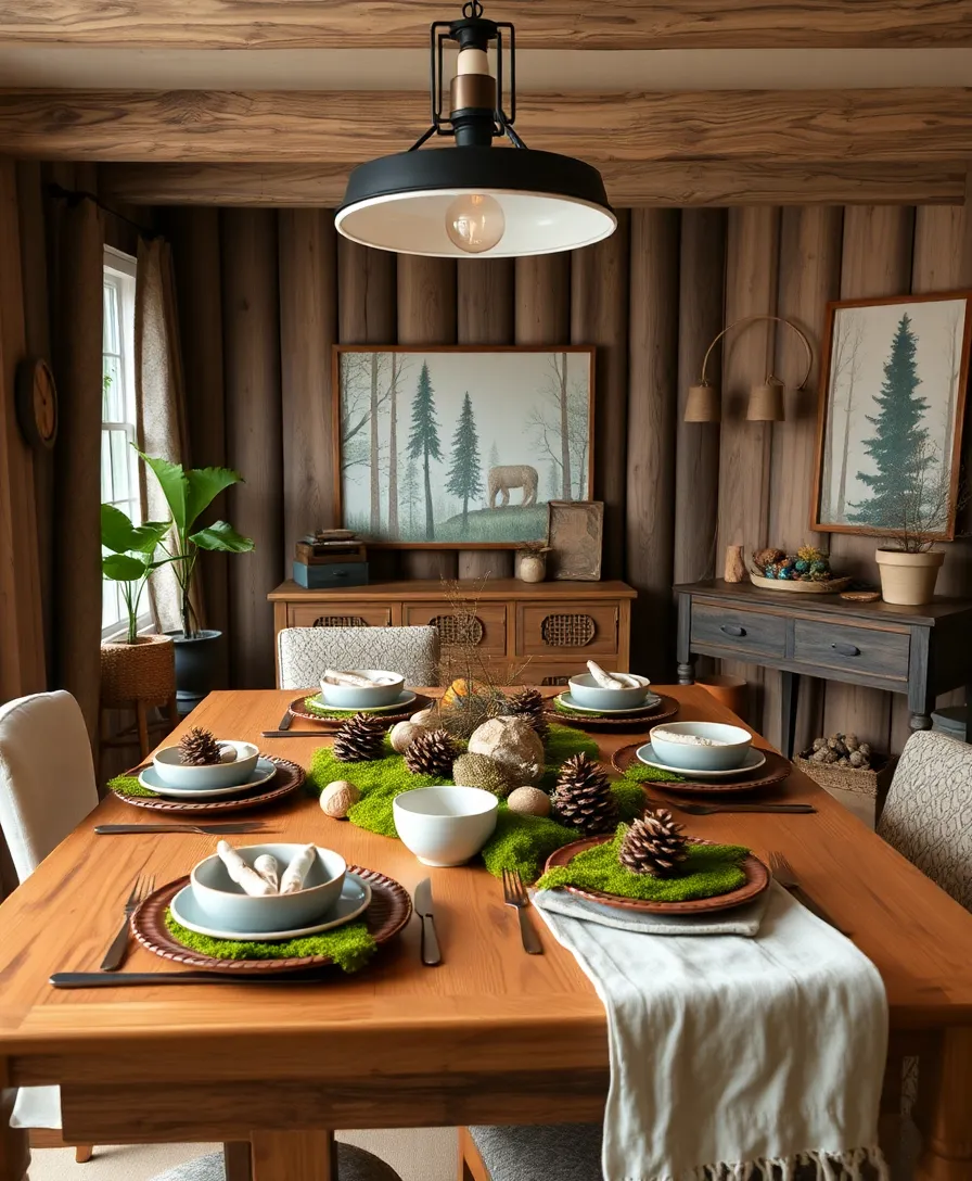 21 Whimsical Cottagecore Dining Rooms That'll Transport You to a Cozy Countryside! 11 21 Whimsical Cottagecore Dining Rooms That'll Transport You to a Cozy Countryside! - 8. Woodland Wonderland