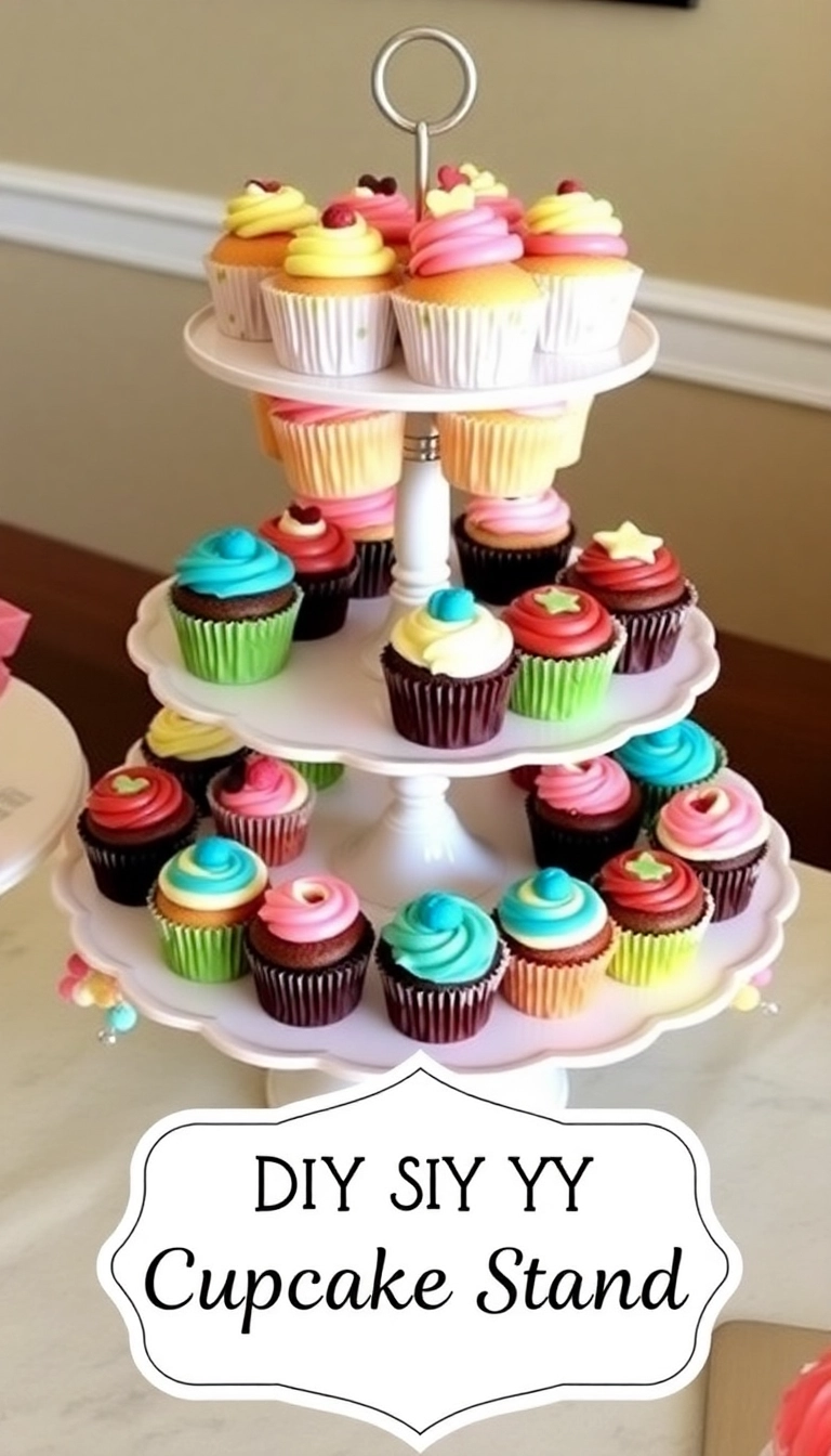 21 Brilliant DIY Birthday Decorations That Will Wow Your Guests 22 21 Brilliant DIY Birthday Decorations That Will Wow Your Guests (You Won't Believe #10!) - 19. DIY Cupcake Stand