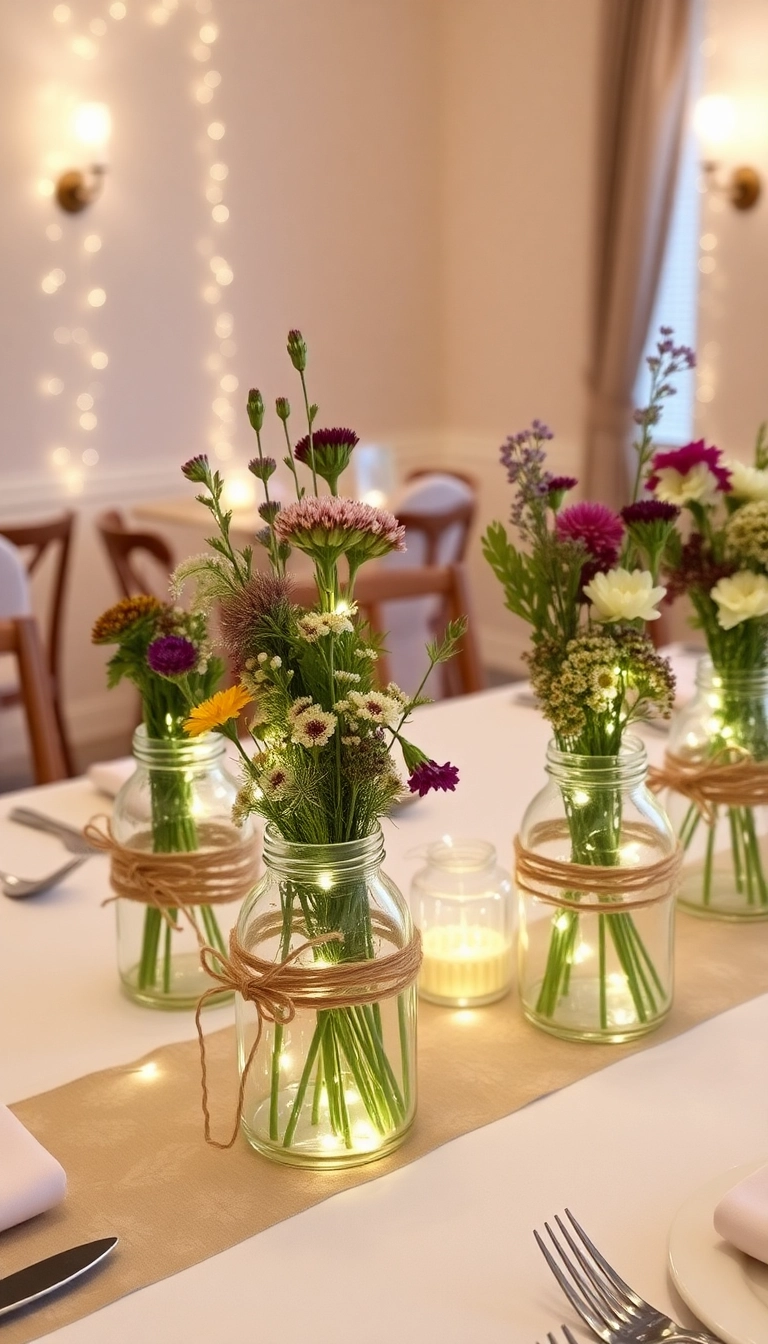 21 Brilliant DIY Birthday Decorations That Will Wow Your Guests 7 21 Brilliant DIY Birthday Decorations That Will Wow Your Guests (You Won't Believe #10!) - 4. Elegant Mason Jar Centerpieces