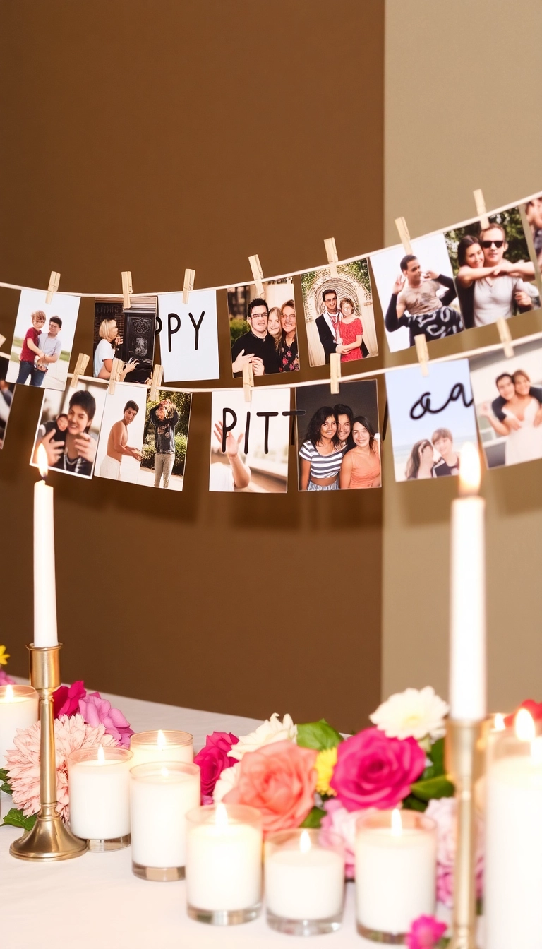 21 Brilliant DIY Birthday Decorations That Will Wow Your Guests 24 21 Brilliant DIY Birthday Decorations That Will Wow Your Guests (You Won't Believe #10!) - 21. Memory Lane Display