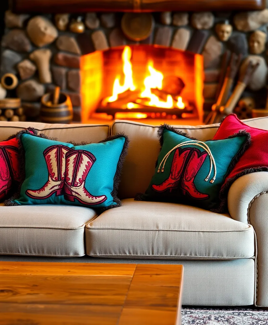 21 Vintage Western Decor Ideas That'll Make You Feel Like a True Cowboy! 12 21 Vintage Western Decor Ideas That'll Make You Feel Like a True Cowboy! - 9. Cowboy-Themed Throw Pillows