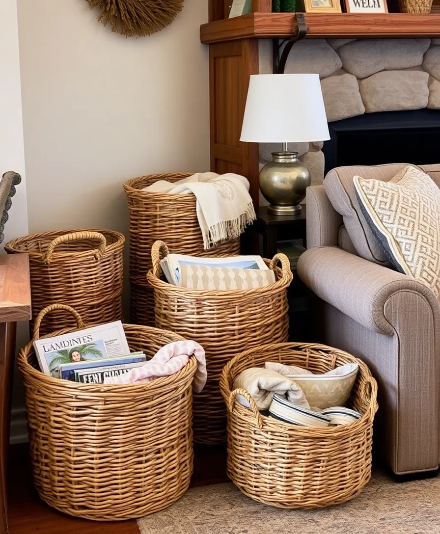21 Vintage Western Decor Ideas That'll Make You Feel Like a True Cowboy! 20 21 Vintage Western Decor Ideas That'll Make You Feel Like a True Cowboy! - 17. Woven Baskets