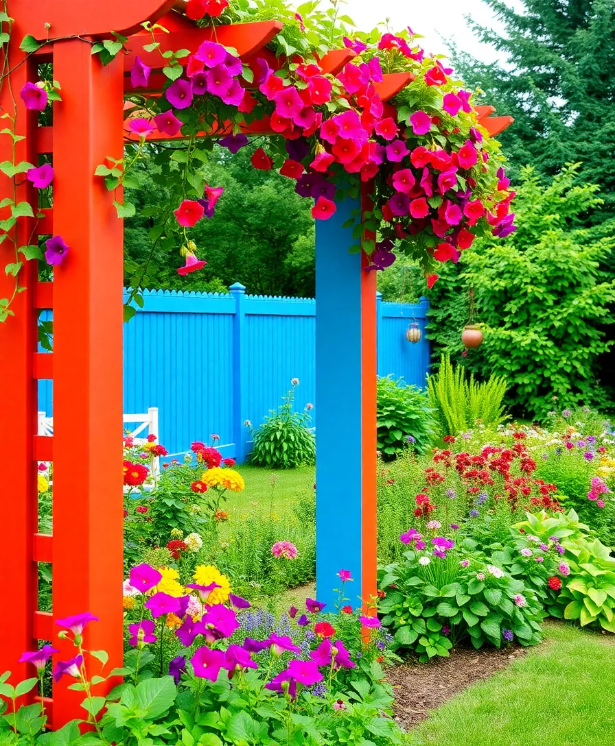 21 Stunning Garden Trellis Ideas For Wall Climbing Vines That Will Transform Your Space! 21 21 Stunning Garden Trellis Ideas For Wall Climbing Vines That Will Transform Your Space! - 18. Colorful Painted Trellis