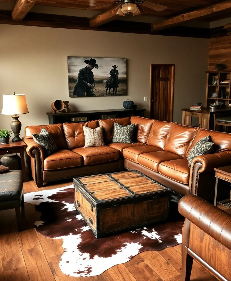 21 Vintage Western Decor Ideas That'll Make You Feel Like a True Cowboy! 4 21 Vintage Western Decor Ideas That'll Make You Feel Like a True Cowboy! - 1. Rustic Leather Furniture