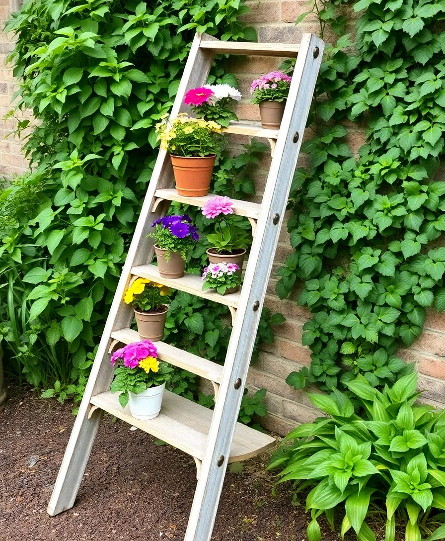 21 Whimsical Garden Whimsy Ideas That Will Spark Joy 17 21 Whimsical Garden Whimsy Ideas That Will Spark Joy (You Won't Believe #7!) - 14. Vintage Ladder Planters