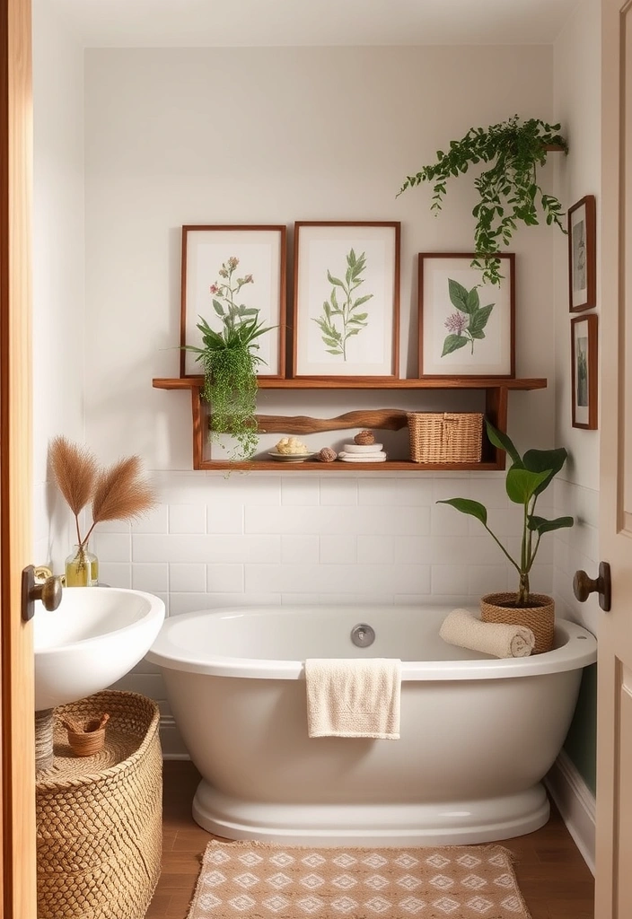 21 Home Spa Bathroom Ideas That'll Transform Your Daily Routine into a Luxurious Escape! - 17. Nature-Inspired Decor