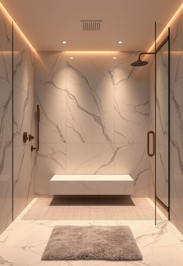 19 Luxury Bathroom Remodel Shower Ideas That Will Make You Feel Like Royalty! 4 19 Luxury Bathroom Remodel Shower Ideas That Will Make You Feel Like Royalty! - 1. Opulent Marble Walk-In Shower