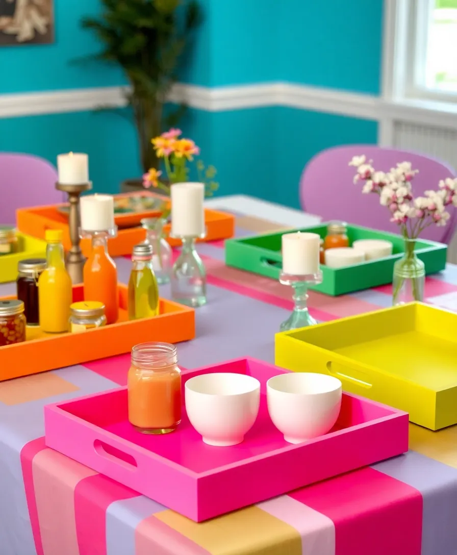 19 Colorful Table Decorations That Will Brighten Up Your Home Instantly! 20 19 Colorful Table Decorations That Will Brighten Up Your Home Instantly! - 17. Stylish Table Trays