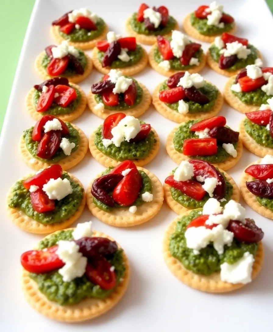 21 Ritz Cracker Snacks You Can’t Resist (Your Guests Will Be Begging for More!) 17 21 Ritz Cracker Snacks You Can’t Resist (Your Guests Will Be Begging for More!) - 14. Savory Pesto and Sun-Dried Tomato