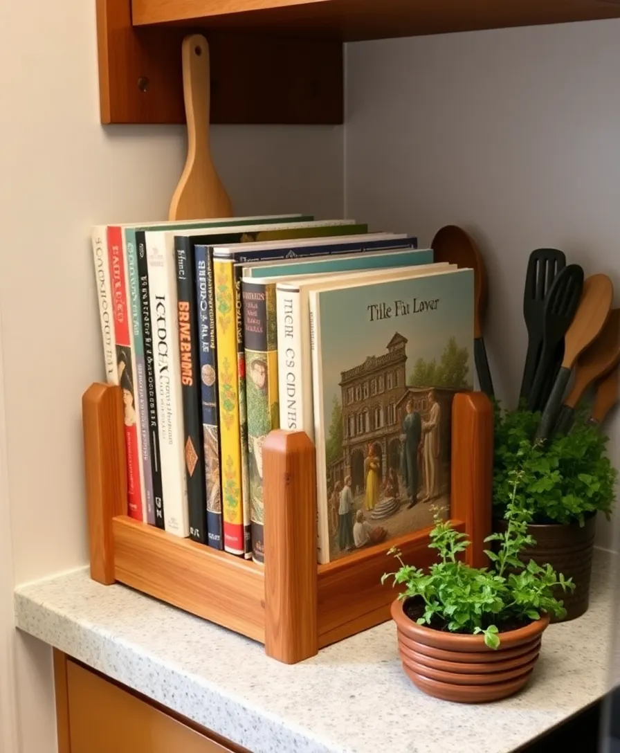 19 Vintage Corner Countertop Decor Inspirations That Will Take You Back in Time! 13 19 Vintage Corner Countertop Decor Inspirations That Will Take You Back in Time! - 9. Vintage Cookbook Stand