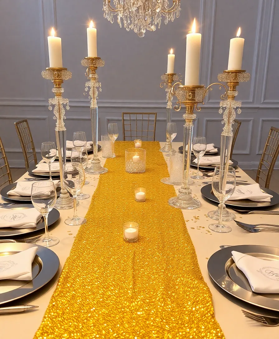 21 Creative New Year’s Eve Table Decor Ideas for a Party That Shines Bright! 6 21 Creative New Year’s Eve Table Decor Ideas for a Party That Shines Bright! - 1. Glittering Gold and Silver Theme