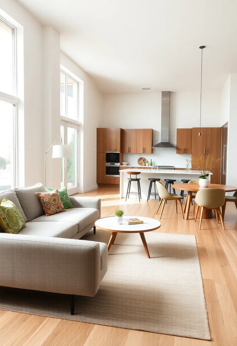 21 Stunning Open Space Living Room and Kitchen Designs You’ll Want to Copy! 9 21 Stunning Open Space Living Room and Kitchen Designs You’ll Want to Copy! - 6. Mid-Century Modern