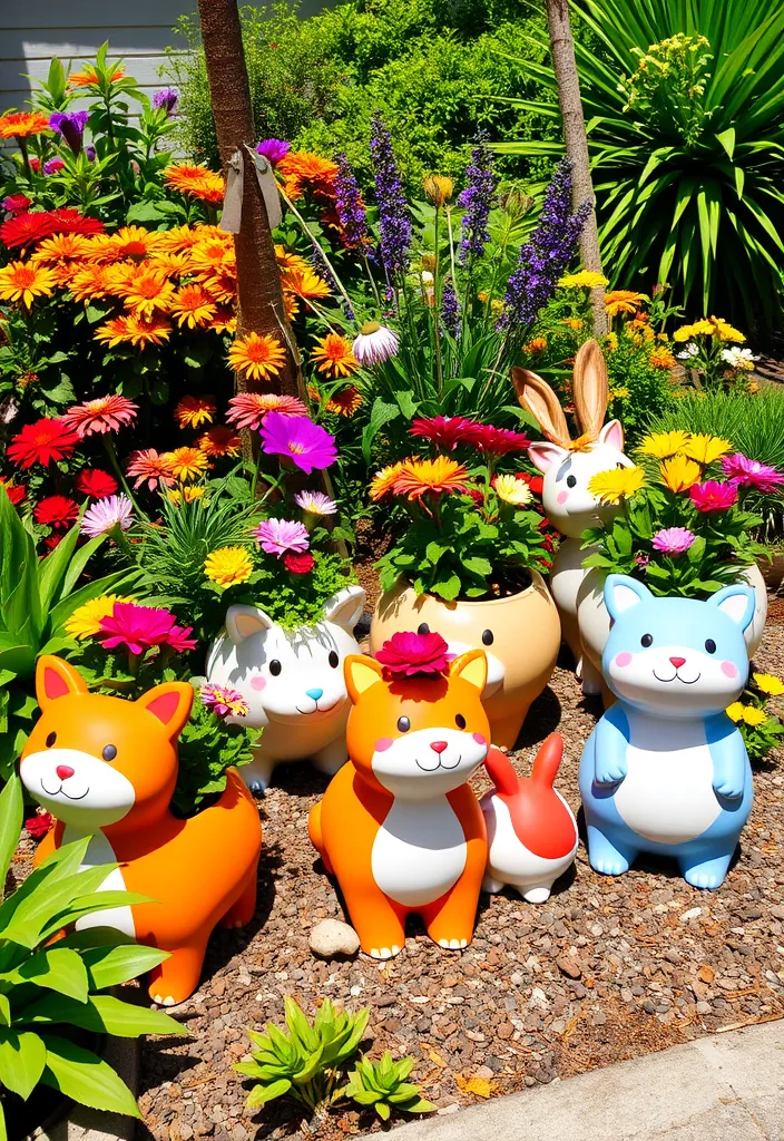 21 Decorative Garden Planters That Will Make Your Neighbors Jealous 20 21 Decorative Garden Planters That Will Make Your Neighbors Jealous (Check Out #12!) - 17. Fun Animal-Shaped Planters