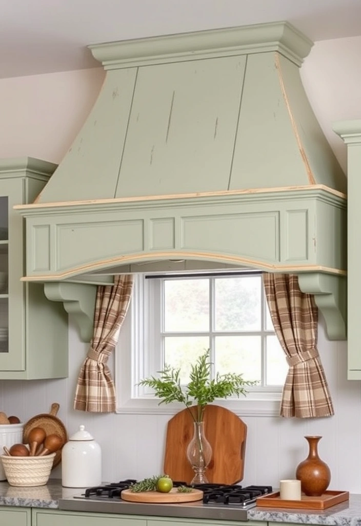 21 Rustic Kitchen Hood Designs to Give Your Home a Cozy Vibe 11 21 Rustic Kitchen Hood Designs to Give Your Home a Cozy Vibe (You'll Love #11!) - 8. Painted Wood Hood