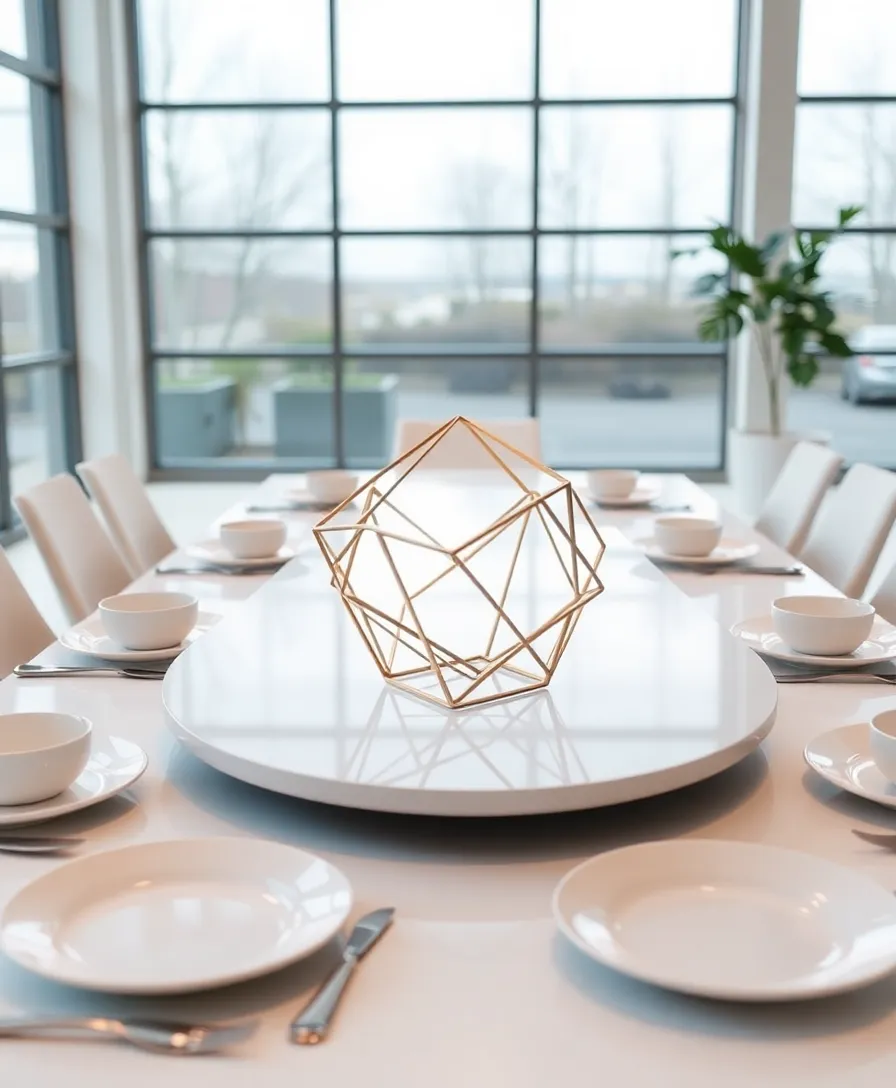 21 Dining Room Table Centerpiece Ideas That Will Transform Your Space 7 21 Dining Room Table Centerpiece Ideas That Will Transform Your Space (You Won't Believe #5!) - 4. Minimalist Geometric Shapes