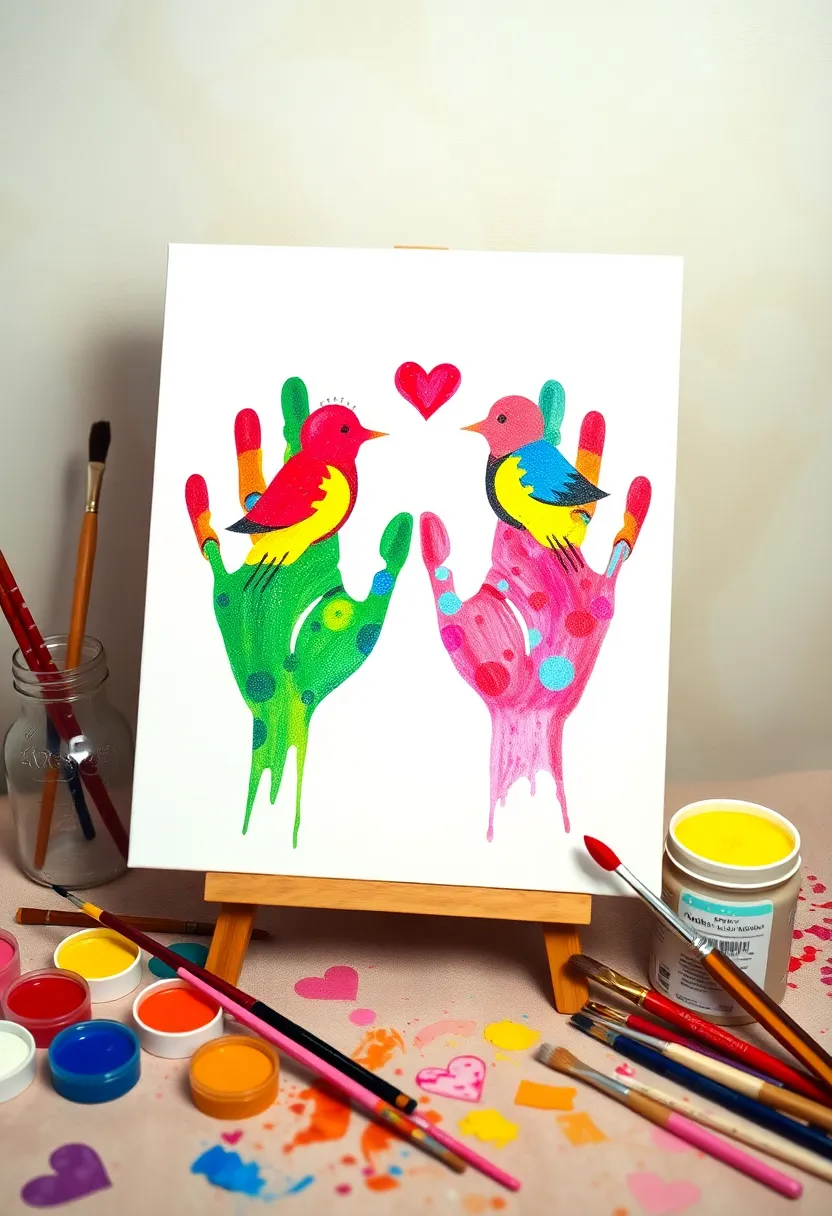 21 Adorable Valentine's Day Crafts for Kids That Will Melt Your Heart 21 21 Adorable Valentine's Day Crafts for Kids That Will Melt Your Heart (You Won't Believe #15!) - 18. Lovebird Handprints
