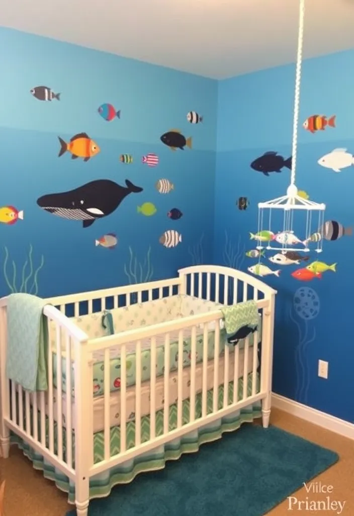 21 Adorable Nursery Room Decor Ideas That'll Transform Your Baby's Space 17 21 Adorable Nursery Room Decor Ideas That'll Transform Your Baby's Space (You'll Love #9!) - 14. Underwater Adventure