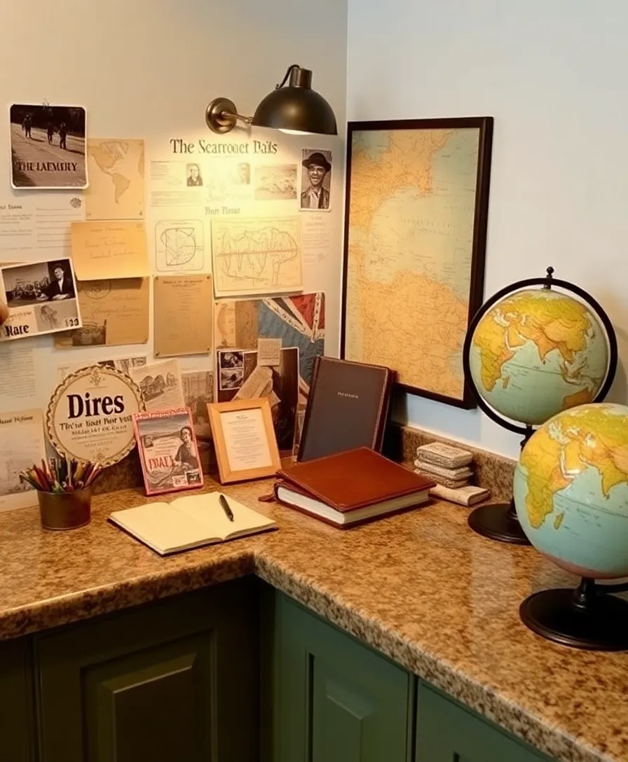19 Vintage Corner Countertop Decor Inspirations That Will Take You Back in Time! 20 19 Vintage Corner Countertop Decor Inspirations That Will Take You Back in Time! - 16. Vintage Travel Memorabilia