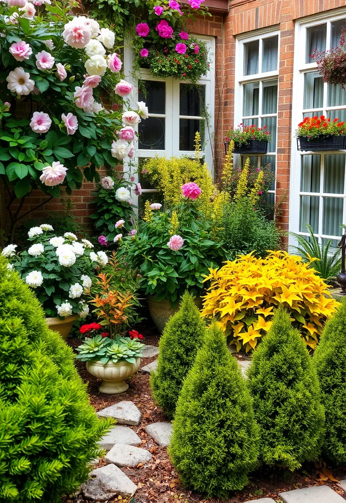 21 Courtyard Garden Ideas That Will Transform Your Small Space into a Lush Paradise! 17 21 Courtyard Garden Ideas That Will Transform Your Small Space into a Lush Paradise! - 14. Seasonal Changes: Year-Round Beauty