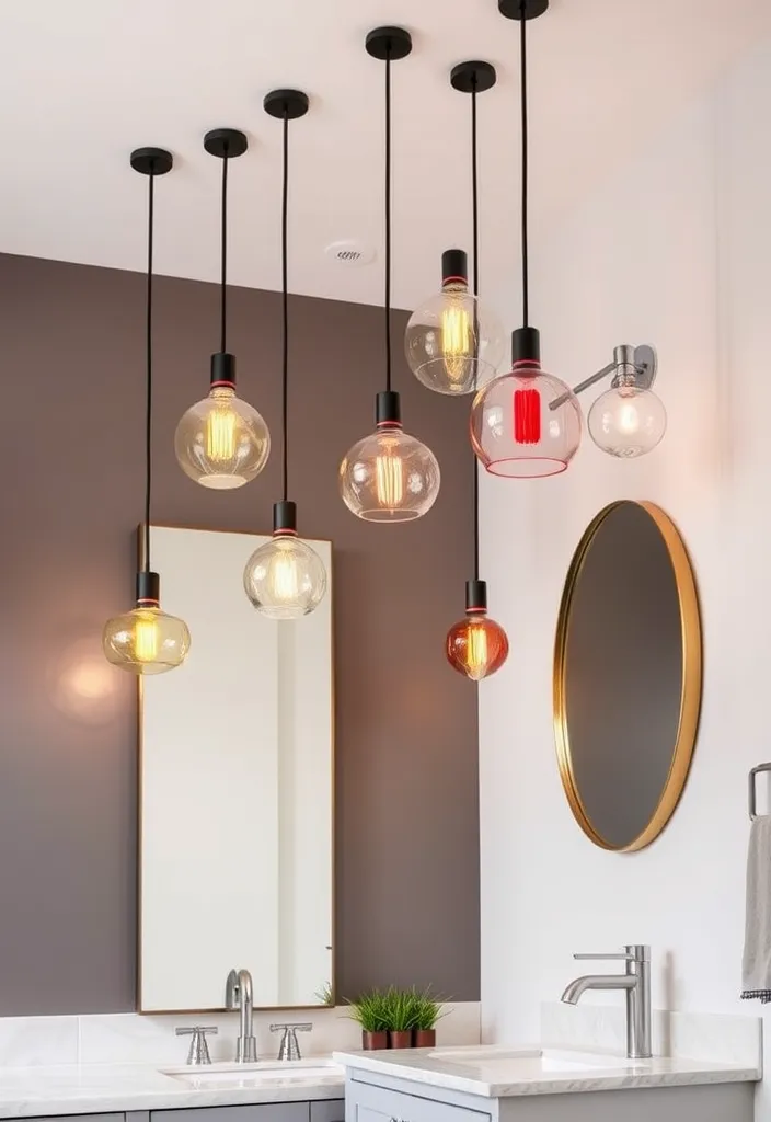 21 Modern Bathroom Ideas That Will Inspire Your Next Renovation 20 21 Modern Bathroom Ideas That Will Inspire Your Next Renovation (You Won't Believe #15!) - 17. Artistic Lighting Fixtures