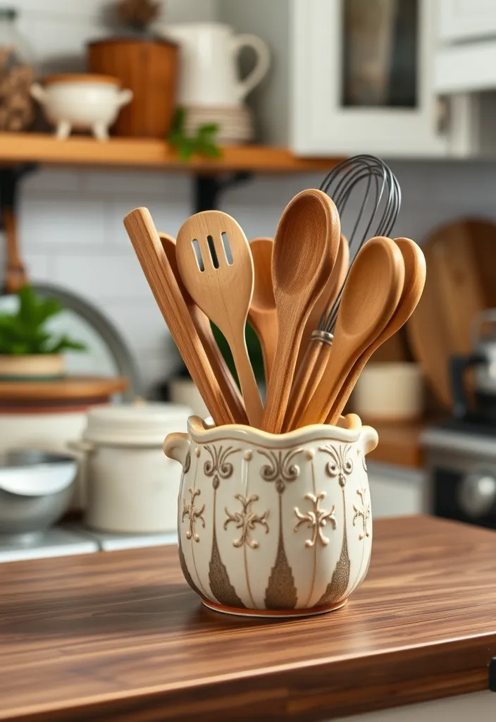 21 Vintage Farmhouse Kitchen Ideas That'll Make You Want to Cook in Style! 13 21 Vintage Farmhouse Kitchen Ideas That'll Make You Want to Cook in Style! - 10. Vintage Utensil Holders