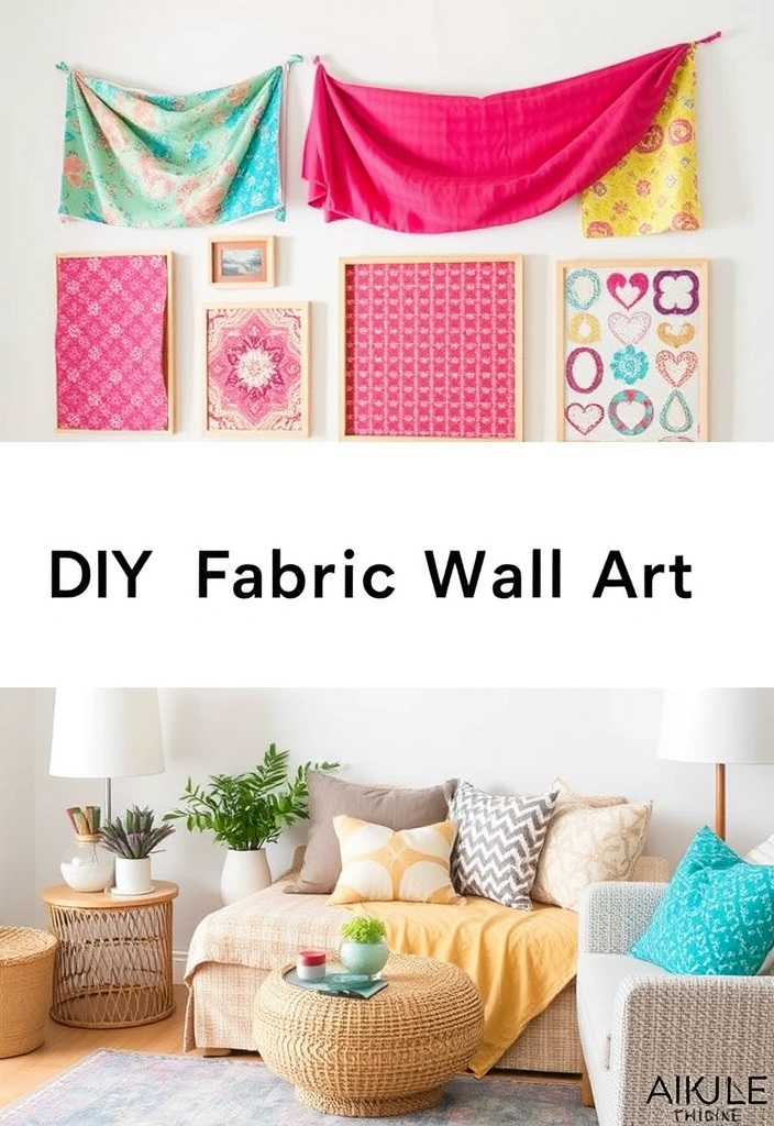 21 Home Aesthetic DIY Ideas That Will Instantly Elevate Your Space! 14 21 Home Aesthetic DIY Ideas That Will Instantly Elevate Your Space! - 11. DIY Fabric Wall Art