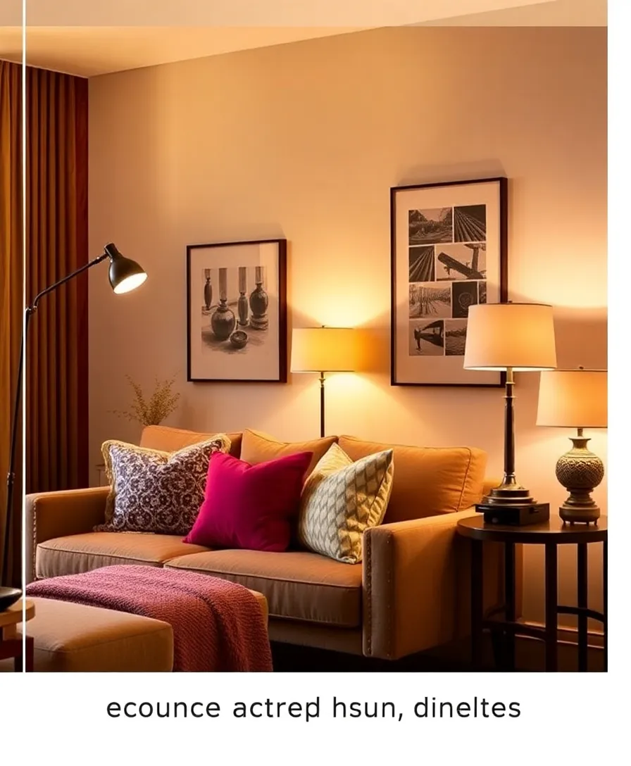 21 Cosy Living Room Ideas in Warm Colours That Will Melt Your Heart! 23 21 Cosy Living Room Ideas in Warm Colours That Will Melt Your Heart! - 19. Warm Lighting Fixtures
