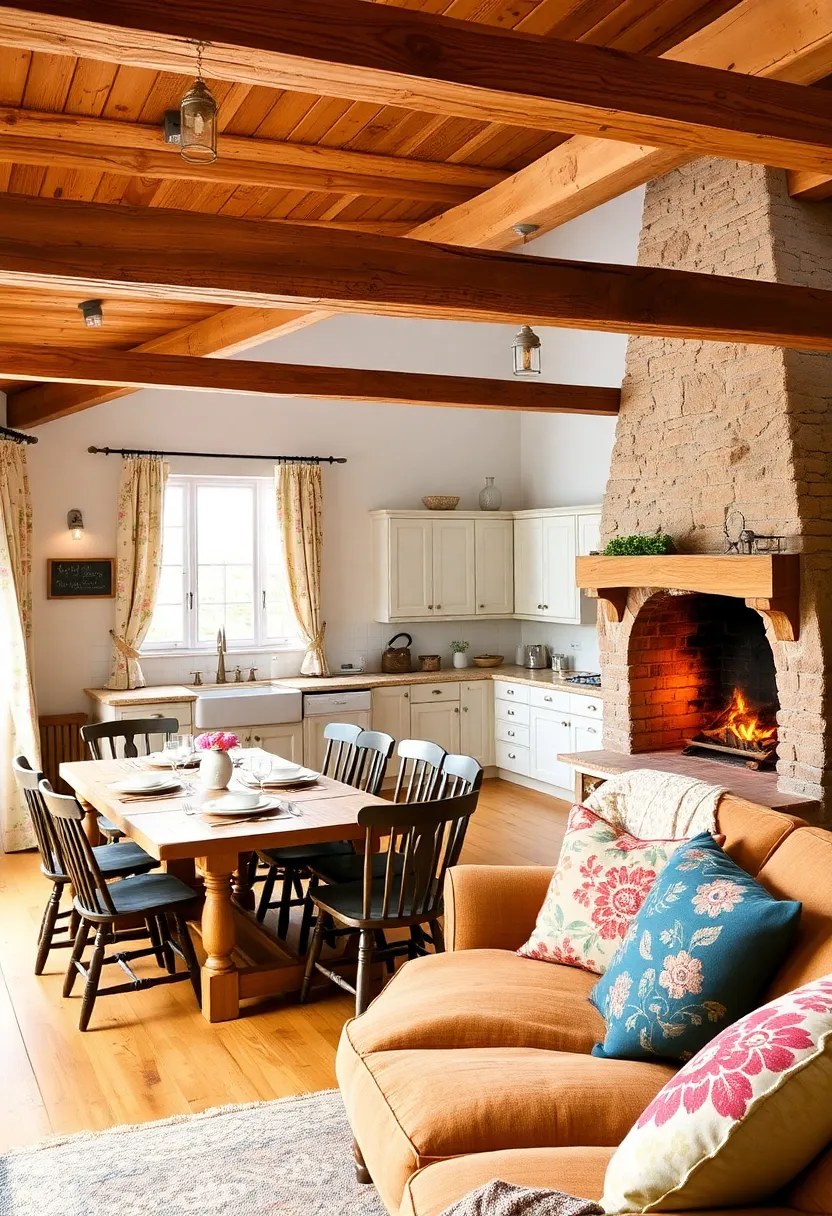 21 Living Room and Kitchen Together Ideas 4 21 Stunning Living Room and Kitchen Combinations - 1. Cozy Cottage Charm
