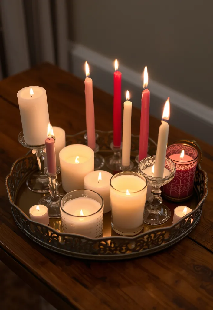 21 Valentine's Room Decor Ideas That'll Ignite Your Romantic Spirit 5 21 Valentine's Room Decor Ideas That'll Ignite Your Romantic Spirit (You Won't Believe #13!) - 2. Romantic Candle Arrangements