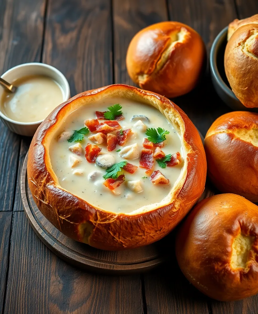 21 Seafood Dish Recipes That Will Make Your Next Dinner Unforgettable! 11 21 Seafood Dish Recipes That Will Make Your Next Dinner Unforgettable! - 8. Clam Chowder in Bread Bowls