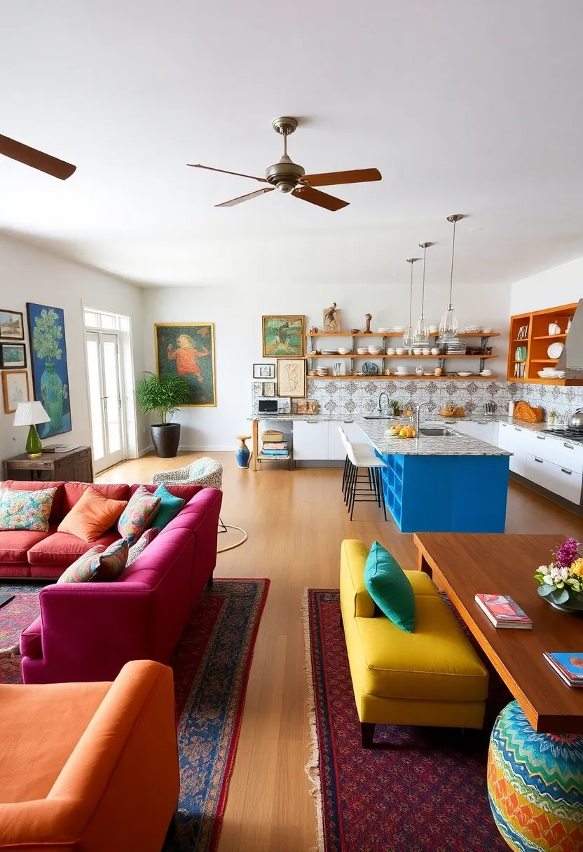21 Stunning Open Space Living Room and Kitchen Designs You’ll Want to Copy! 13 21 Stunning Open Space Living Room and Kitchen Designs You’ll Want to Copy! - 10. Eclectic Fusion