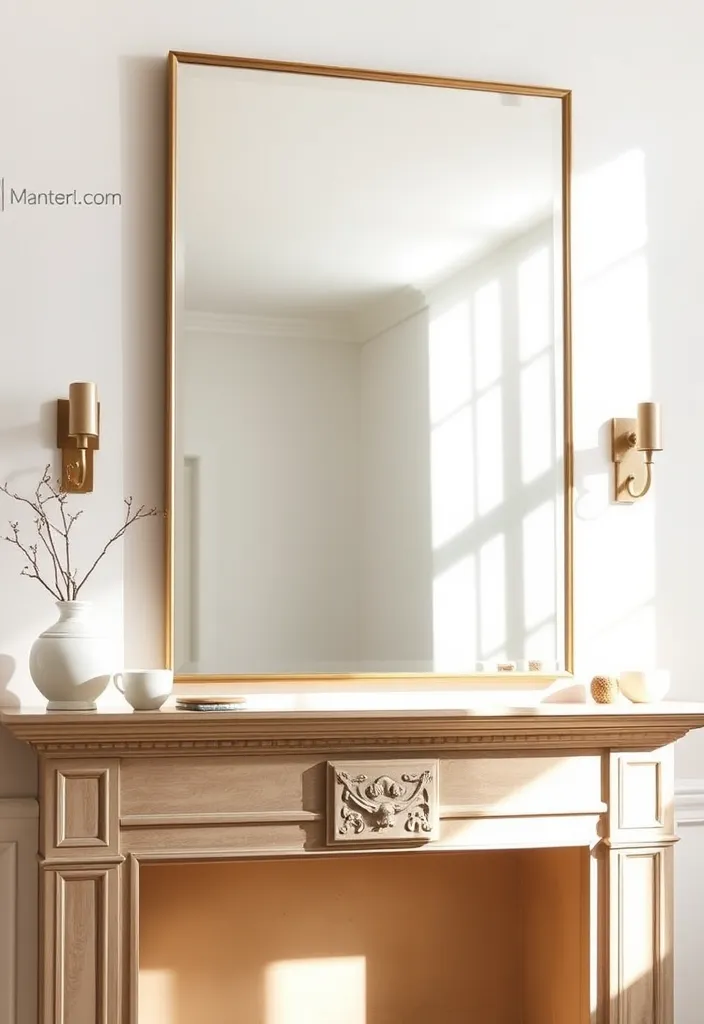 21 Minimalist Living Room Mantle Decor Ideas That Scream Elegance! 16 21 Minimalist Living Room Mantle Decor Ideas That Scream Elegance! - 13. Simple Mirrors