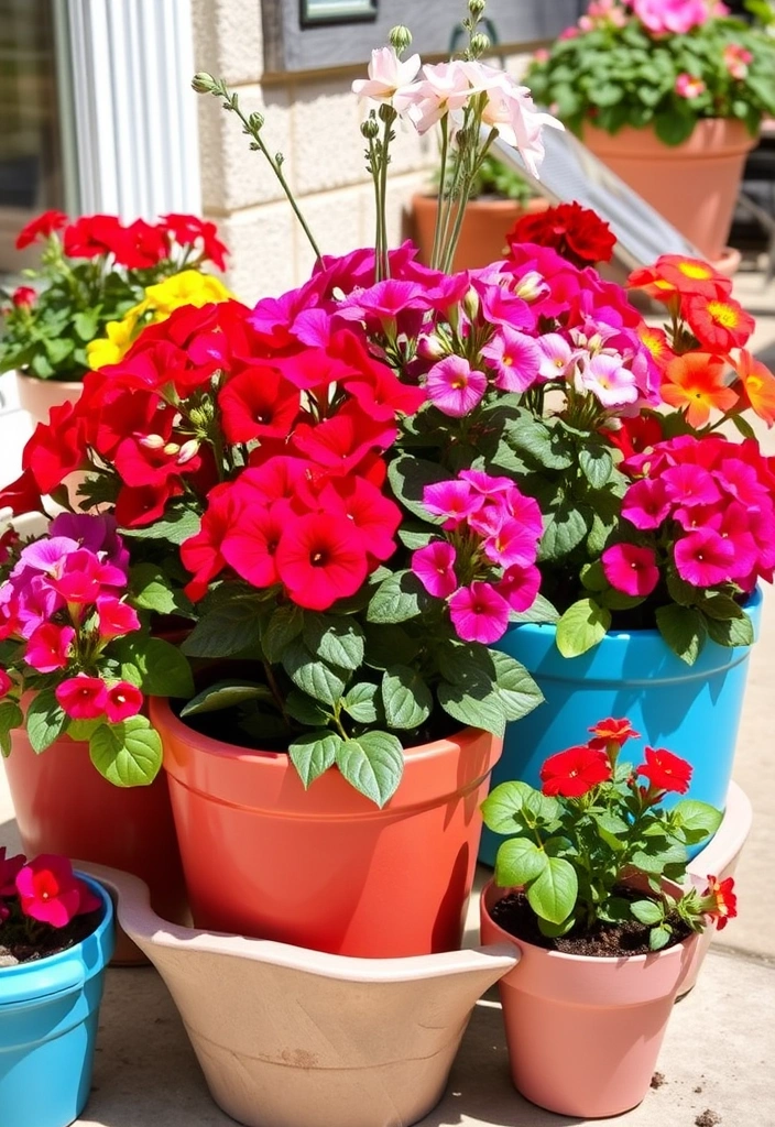 21 DIY Cut Flower Garden Layouts You Can Create This Weekend (#6 Will Surprise You!) 18 21 DIY Cut Flower Garden Layouts You Can Create This Weekend (#6 Will Surprise You!) - 15. The Colorful Container Garden