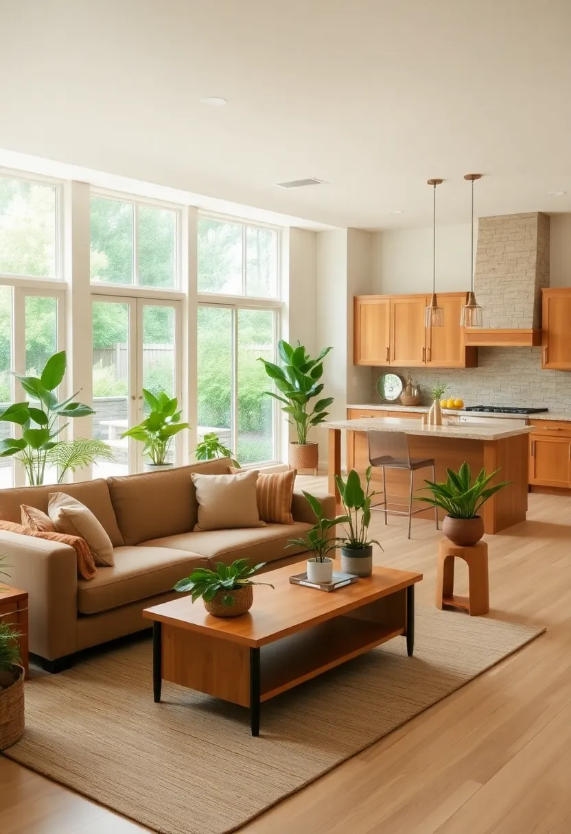 21 Stunning Open Space Living Room and Kitchen Designs You’ll Want to Copy! 17 21 Stunning Open Space Living Room and Kitchen Designs You’ll Want to Copy! - 14. Nature-Inspired