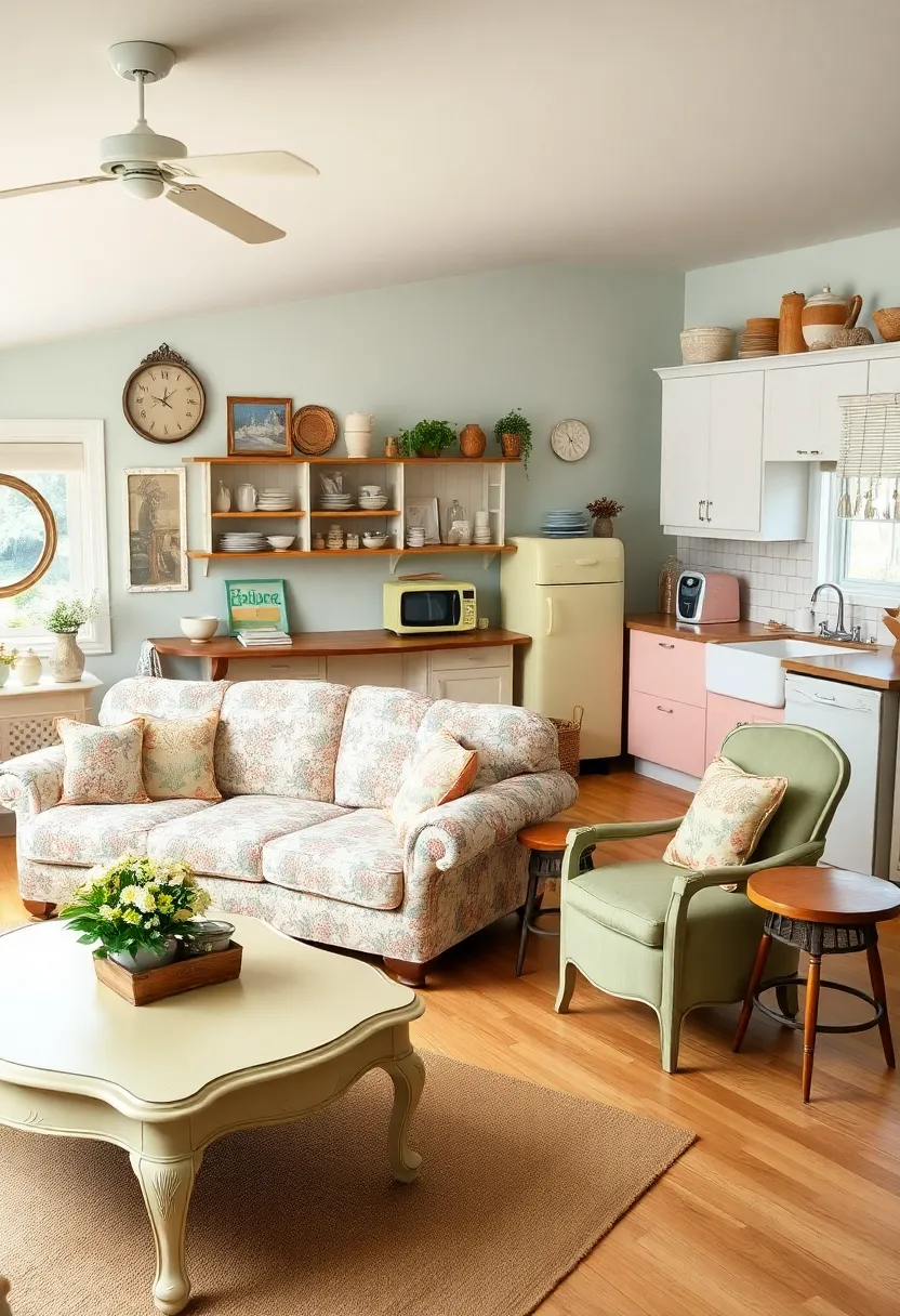 21 Stunning Open Space Living Room and Kitchen Designs You’ll Want to Copy! 16 21 Stunning Open Space Living Room and Kitchen Designs You’ll Want to Copy! - 13. Vintage Vibes