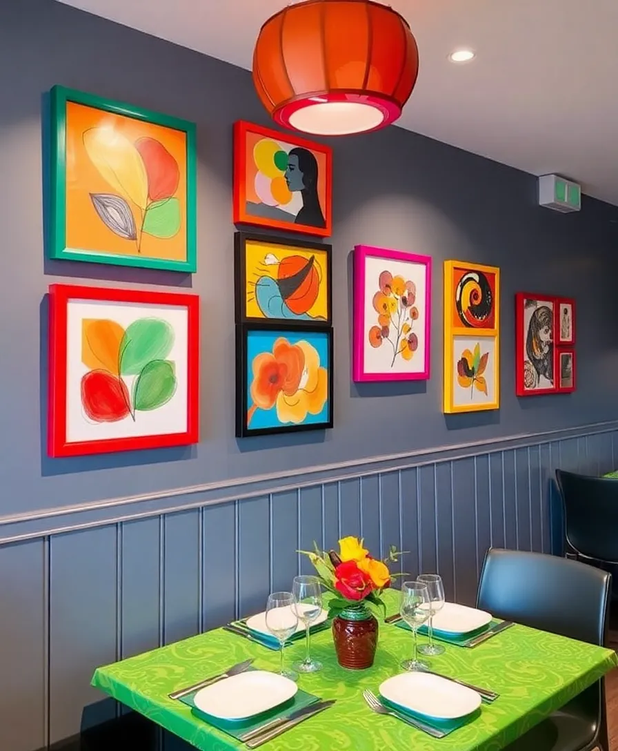 19 Colorful Table Decorations That Will Brighten Up Your Home Instantly! 17 19 Colorful Table Decorations That Will Brighten Up Your Home Instantly! - 14. Colorful Wall Art Backdrops