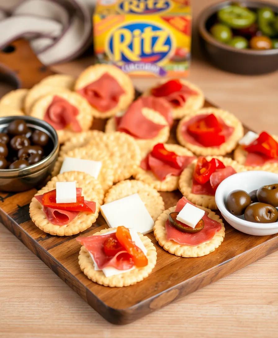 21 Ritz Cracker Snacks You Can’t Resist (Your Guests Will Be Begging for More!) 12 21 Ritz Cracker Snacks You Can’t Resist (Your Guests Will Be Begging for More!) - 9. Italian Antipasto Crackers