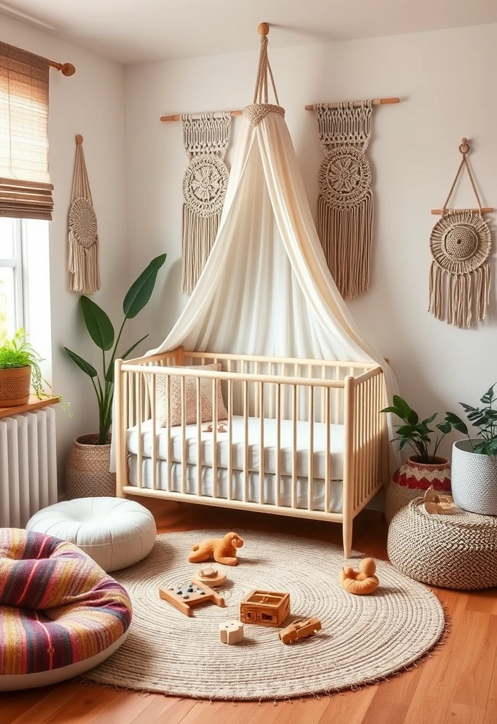 21 Modern Nursery Inspo Ideas That Will Leave You Speechless! 9 21 Modern Nursery Inspo Ideas That Will Leave You Speechless! - 6. Cozy Bohemian Vibes
