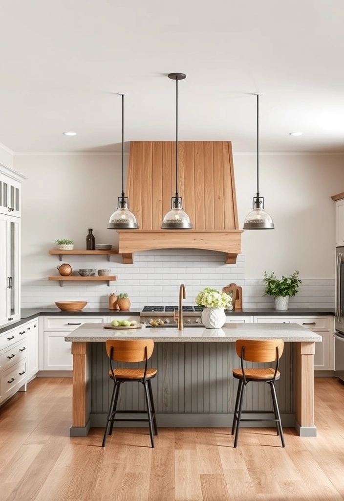 21 Rustic Kitchen Hood Designs to Give Your Home a Cozy Vibe 9 21 Rustic Kitchen Hood Designs to Give Your Home a Cozy Vibe (You'll Love #11!) - 6. Rustic Chic Farmhouse Hood